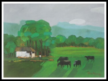 The Village - Simple Lives 绘画 标题为“The Village - Simpl…” 由Basil Cooray, 原创艺术品, 油 安装在其他刚性面板上