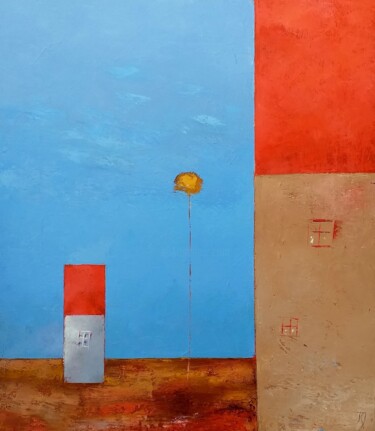 Ζωγραφική με τίτλο "Between The Houses" από Kestutis Jauniskis, Αυθεντικά έργα τέχνης, Λάδι