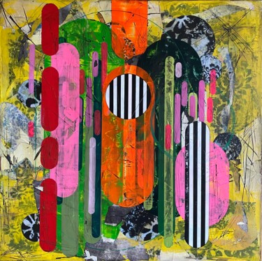 Painting titled "Poppies" by Christelle Riffet (Céhère), Original Artwork, Acrylic Mounted on Wood Stretcher frame
