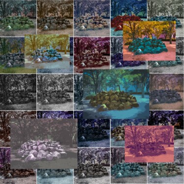 Digitale Kunst mit dem Titel "Stones in Nagoya 1" von Humans Sato, Original-Kunstwerk, 2D digitale Arbeit