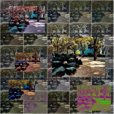 Digitale Kunst mit dem Titel "Stones in Nagoya 3" von Humans Sato, Original-Kunstwerk, 2D digitale Arbeit