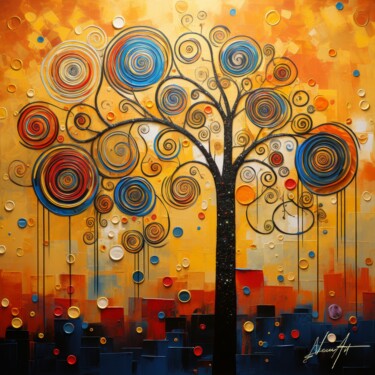 Albero della Vita Cosmica Arte digitale intitolato "Albero della Vita C…" da Andrea La Martina (NEXA ART), Opera d'arte originale, Collage digitale Mo…