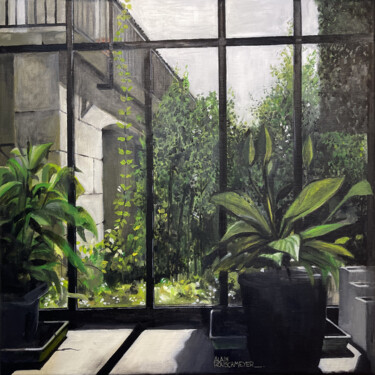Peinture intitulée "LA SERRE" par Alain Rouschmeyer, Œuvre d'art originale, Huile Monté sur Châssis en bois