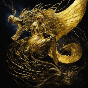 数字艺术 标题为“Dragon Girl 1.7” 由Elmir Tatar, 原创艺术品, AI生成的图像