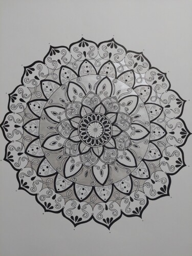 Mandala Pureza Drawing titled "Mandala Pureza" by Adriana Assanuma, Original Artwork, Ink