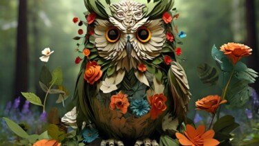 数字艺术 标题为“Owl” 由Pixqix, 原创艺术品, AI生成的图像