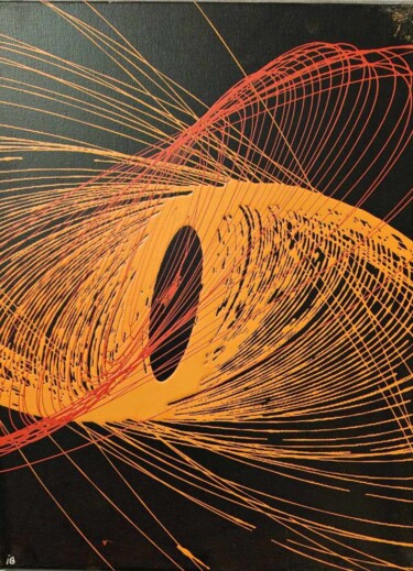 Malerei mit dem Titel "Orange" von Isabelle Breteau (Zabougne), Original-Kunstwerk, Acryl Auf Keilrahmen aus Holz montiert