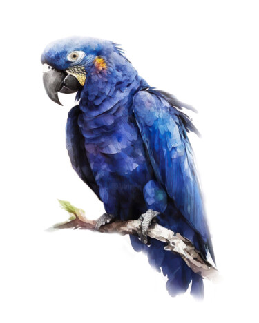 数字艺术 标题为“Hyacinth Macaw #2” 由Piotr Alaborski, 原创艺术品, 数字油画