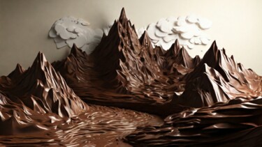 数字艺术 标题为“Chocolate mountains” 由Pixqix, 原创艺术品, AI生成的图像