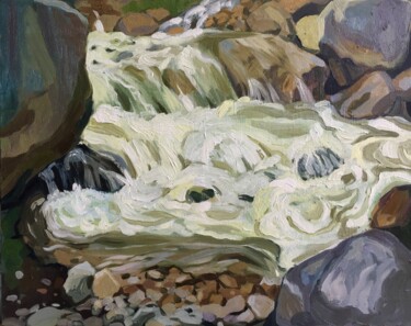"The overflowing river" Painting titled ""The overflowing ri…" by Raffi Ghazaryan, Original Artwork, Oil Mounted on Wood Stretcher frame