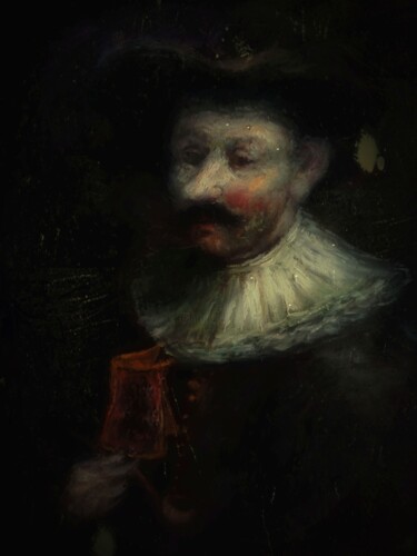 Painting titled "Inspiré de Rembrand…" by Amazeigh Bouzékri, Original Artwork, Oil