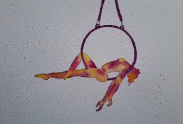 Peinture intitulée "Cerceau aérien, rep…" par Morgane Mlynarczyk, Œuvre d'art originale, Aquarelle