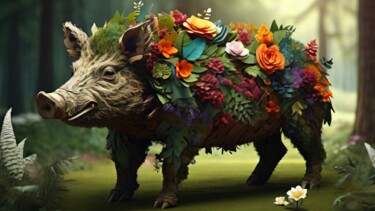 数字艺术 标题为“Wild boar” 由Pixqix, 原创艺术品, AI生成的图像