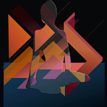 Digitale Kunst getiteld "Nue tissée en angle…" door Wolf Thiele, Origineel Kunstwerk, 2D Digital Work