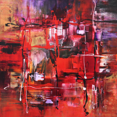 Painting titled "Chasing Echoes III" by Paresh Nrshinga F R S A, Original Artwork, Acrylic Mounted on Wood Stretcher frame