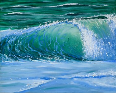 绘画 标题为“Wave seascape” 由Artem Kolesnikov, 原创艺术品, 油