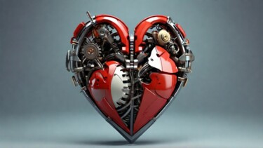 제목이 "Mechanical heart"인 디지털 아트 Pixqix로, 원작, AI 생성 이미지