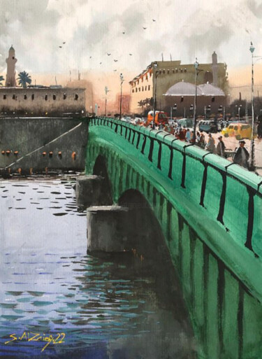 "Al-Shuhada'a Bridge" başlıklı Tablo Samar Alzaidy tarafından, Orijinal sanat, Suluboya