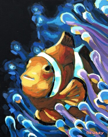 제목이 "Poisson Clown"인 미술작품 Gurvan Beubry로, 원작, 아크릴