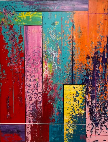 Schilderij getiteld "Field of Noise no:10" door Uday Mastenbroek, Origineel Kunstwerk, Acryl