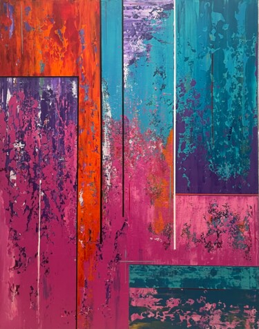 Schilderij getiteld "Field of Noise no:9" door Uday Mastenbroek, Origineel Kunstwerk, Acryl