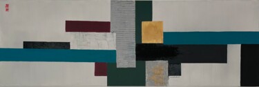 "Panorama bleu" başlıklı Tablo Françoise Colobert tarafından, Orijinal sanat, Akrilik Ahşap Sedye çerçevesi üzerine monte ed…