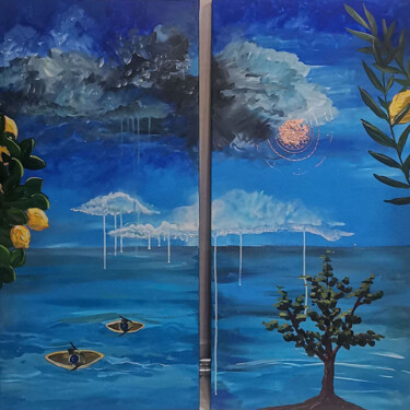 绘画 标题为“He's nearby” 由Yulia Bichenova, 原创艺术品, 油