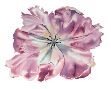 Parrot Tulip Peinture intitulée "Parrot Tulip" par Elizabeth Becker, Œuvre d'art originale, Aquarelle