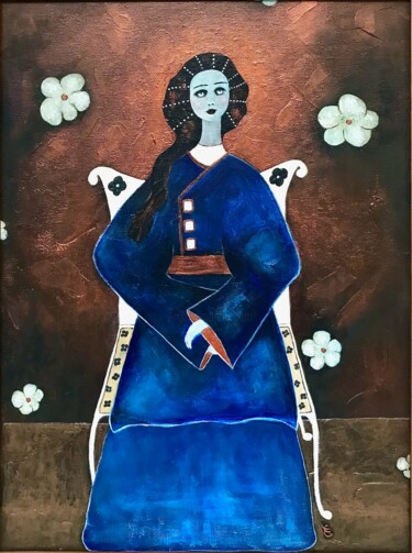 Peinture intitulée "Rebecca" par Eleanor Gabriel, Œuvre d'art originale, Acrylique Monté sur Châssis en bois