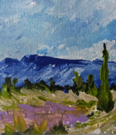 Peinture intitulée "Lavandes en été" par Roberto Urbano, Œuvre d'art originale, Acrylique Monté sur Châssis en bois