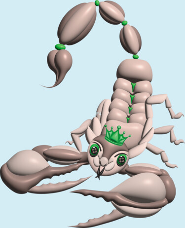 Digital Arts titled "Crowned lord C" by Ilona Matushkova, Original Artwork, 3D Modeling