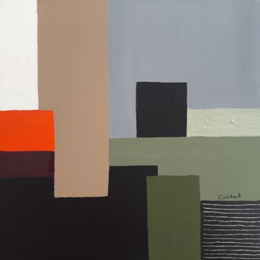 Painting titled "Abstraction" by Françoise Colobert, Original Artwork, Acrylic Mounted on Wood Stretcher frame