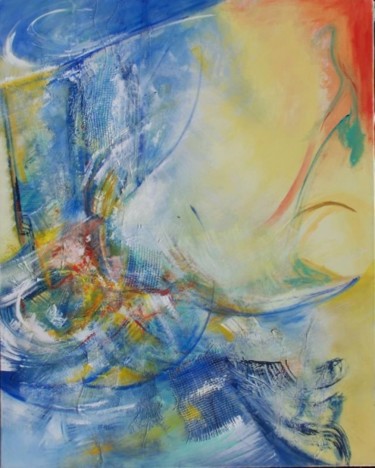 Peinture intitulée "... ICI et LA ...…" par Anne-Frédérique Ferret, Œuvre d'art originale, Huile