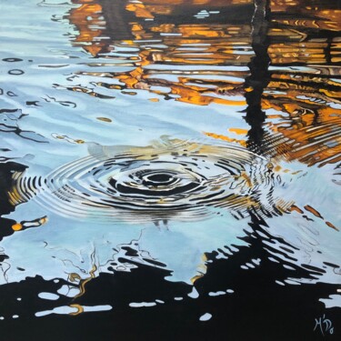 Peinture intitulée "Moment de trou bleu" par M'Do, Œuvre d'art originale, Acrylique Monté sur Châssis en bois