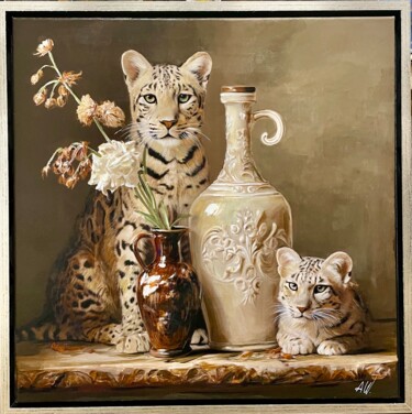 Painting titled "'Mother'" by Amirata Winter, Original Artwork, Acrylic Mounted on Wood Stretcher frame