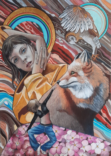 Desenho intitulada "no title with love" por Lauragreenart, Obras de arte originais, Pastel