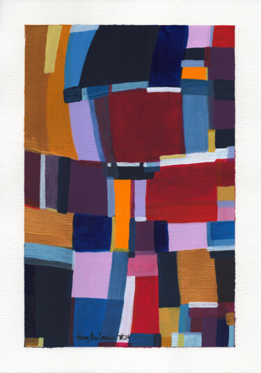 Peinture intitulée "Alignements" par Henry Bartonnier, Œuvre d'art originale, Acrylique