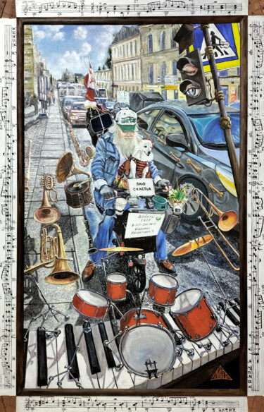 绘画 标题为“The musician's path” 由Alexey Glumov, 原创艺术品, 油