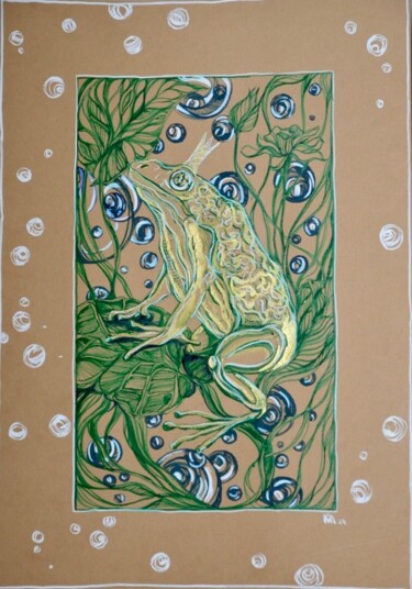绘画 标题为“"The Frog Princess"” 由Anastasiia Moskvitina, 原创艺术品, 墨