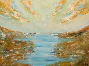 「La rivière des Mill…」というタイトルの絵画 Karine Lockeによって, オリジナルのアートワーク, アクリル ウッドストレッチャーフレームにマウント