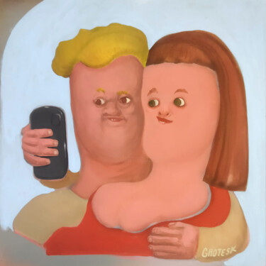 Peinture intitulée "le couple" par Grotsk, Œuvre d'art originale, Acrylique Monté sur Châssis en bois