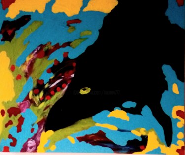 Peinture intitulée "Créature volante" par Seny Jasna, Œuvre d'art originale, Acrylique
