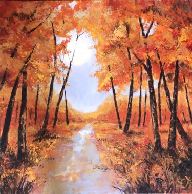 Red October "Red October" başlıklı Tablo Colette Baumback tarafından, Orijinal sanat, Akrilik Ahşap Sedye çerçevesi üzerine monte edilmiş