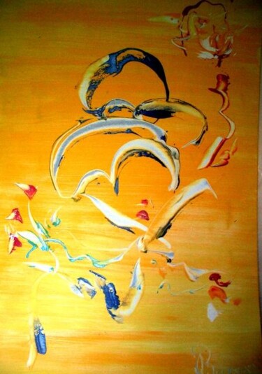 Schilderij getiteld "les trois mages" door Delphine Bernard, Origineel Kunstwerk, Olie