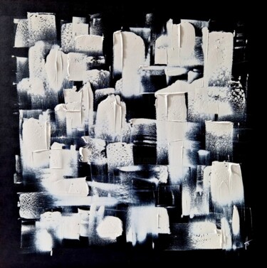 BRUIT BLANC Painting titled "BRUIT BLANC" by Sandrine Hartmann, Original Artwork, Acrylic Mounted on Wood Stretcher frame