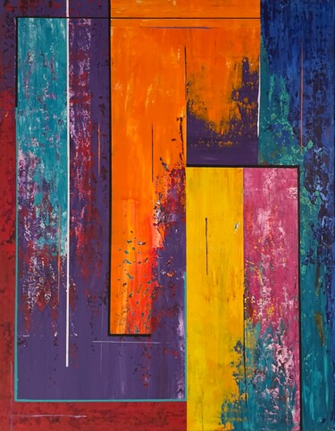 Schilderij getiteld "Field of Noise no:6" door Uday Mastenbroek, Origineel Kunstwerk, Acryl