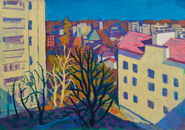 Painting titled "Morning light. Outs…" by Mykola Kozlovskyi, Original Artwork, Acrylic