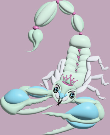 Digital Arts titled "Crowned lord K" by Ilona Matushkova, Original Artwork, 3D Modeling