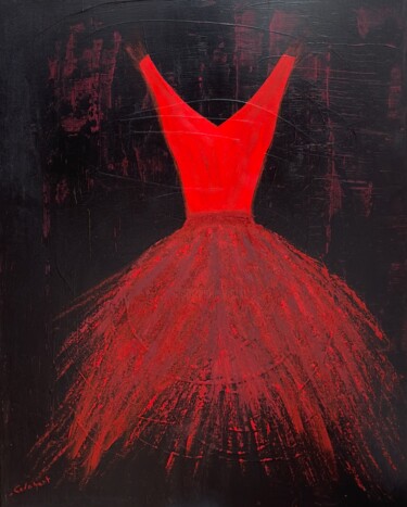 Peinture intitulée "Robe de bal" par Françoise Colobert, Œuvre d'art originale, Acrylique Monté sur Châssis en bois
