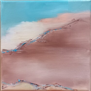 제목이 "Oasis 2"인 미술작품 Brigitte Bibard-Guillon로, 원작, 기름 나무 들것 프레임에 장착됨